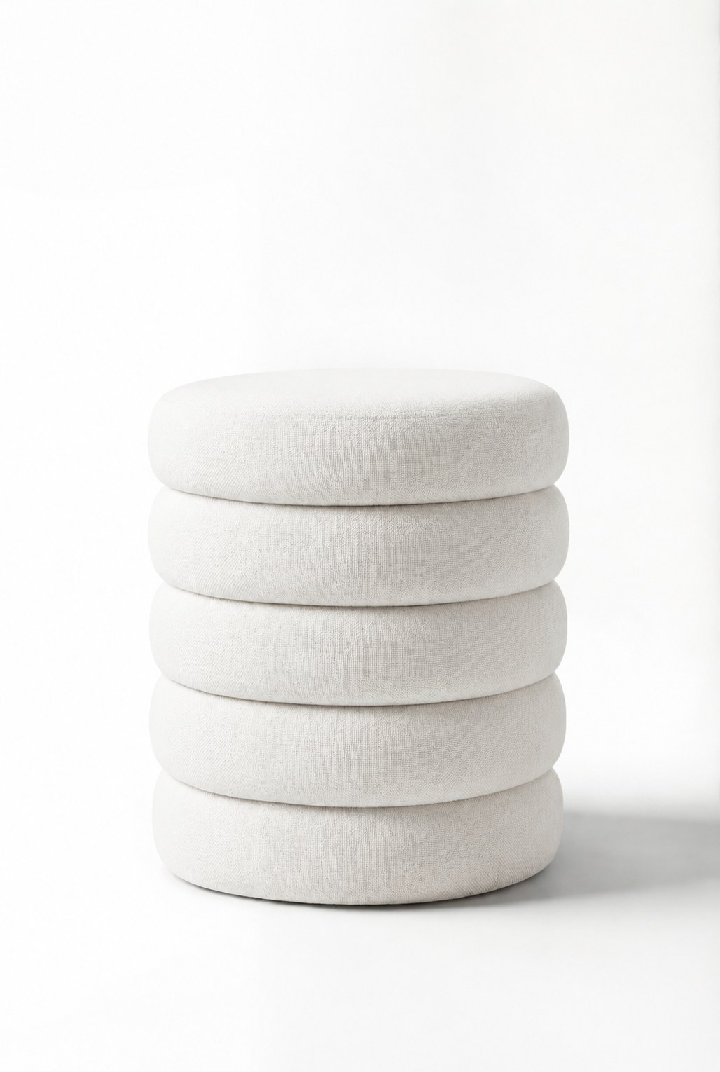 Sevil Ivory Layers Storage Pouf