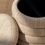 Sevil Mocha Sand Layers Storage Pouf