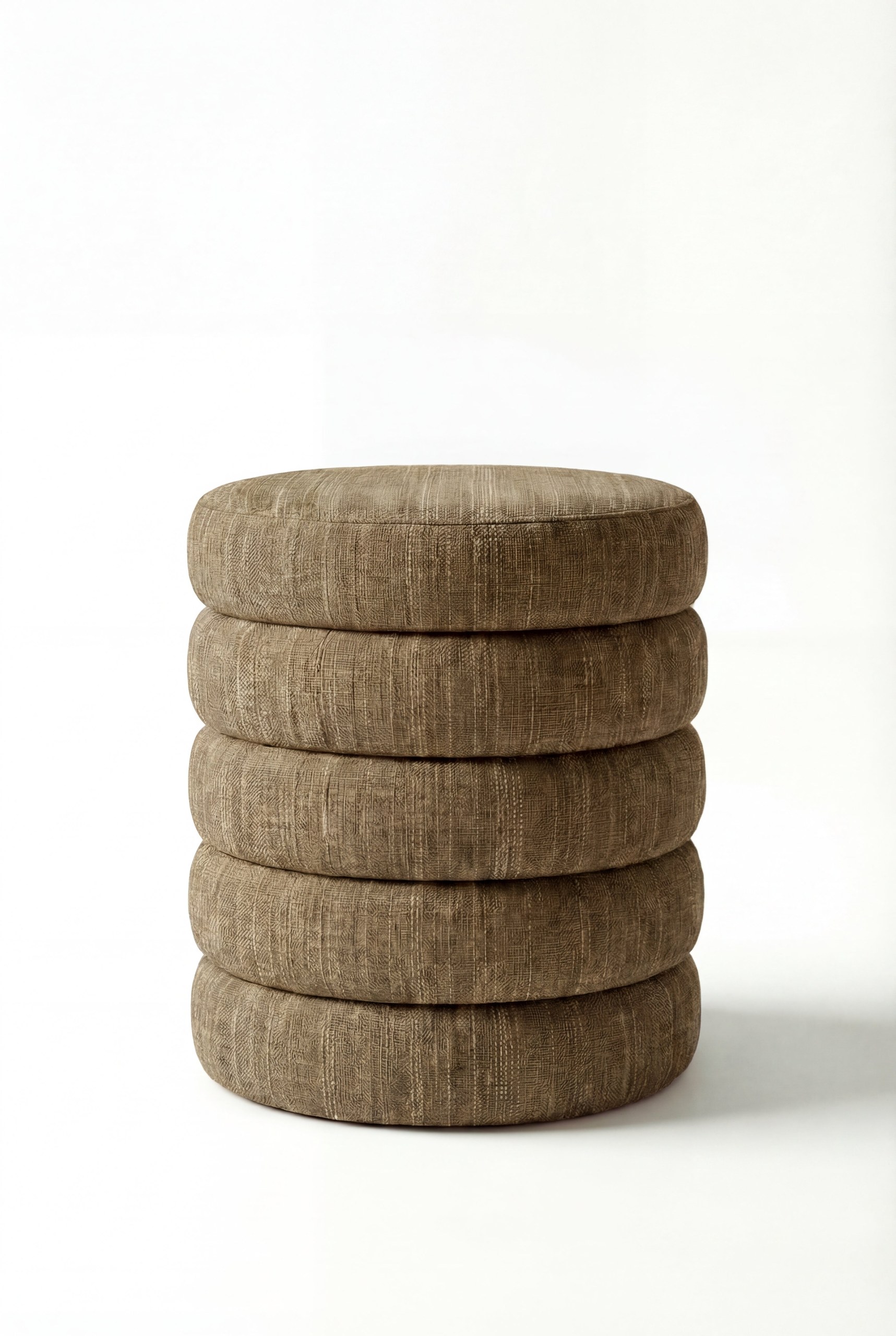Sevil Cocoa Brown Layers Storage Pouf