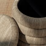 Sevil Natural Taupe Layers Storage Pouf