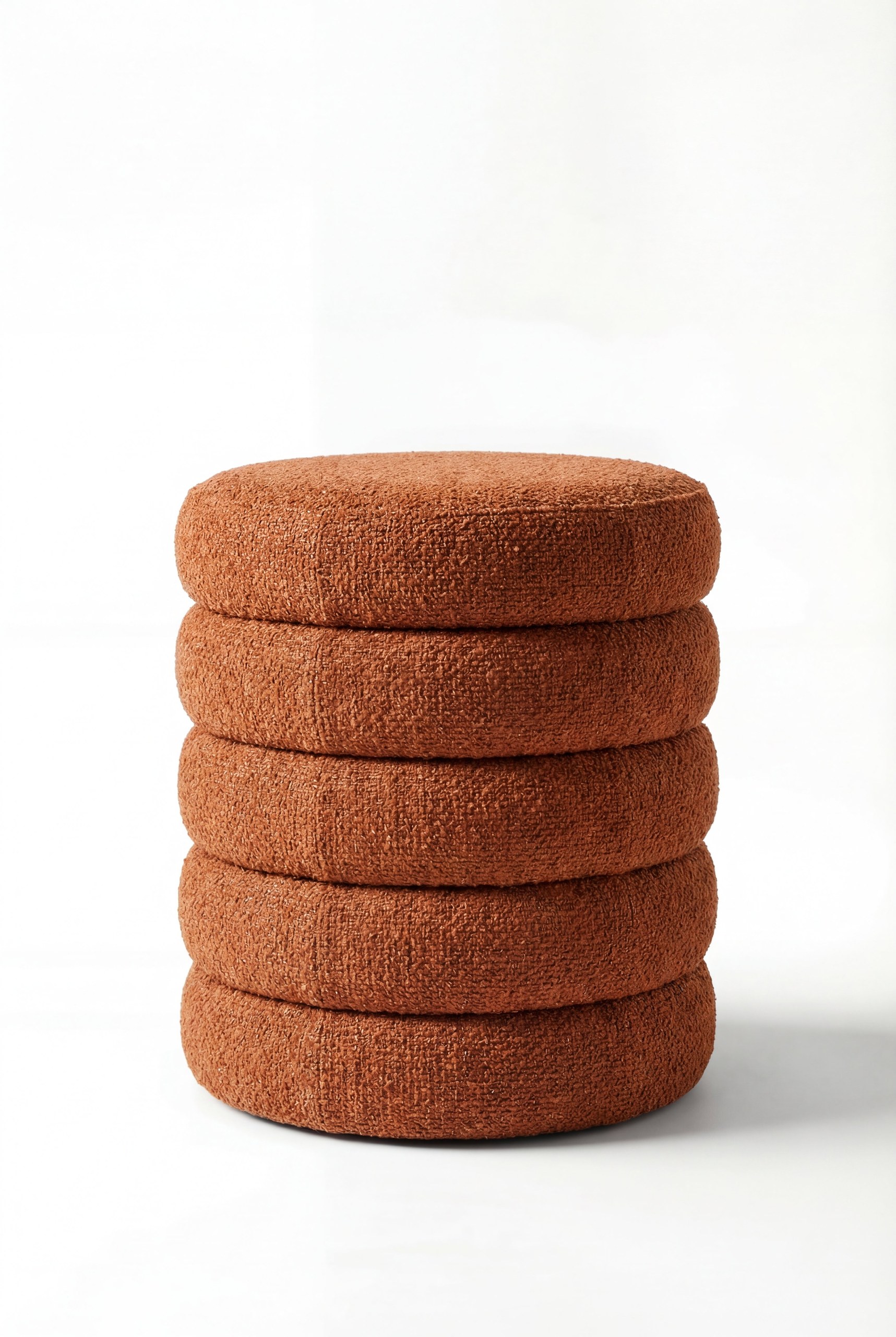 Sevil Burnt Terracotta Layers Storage Pouf