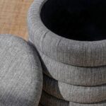 Sevil Stone Ash Layers Storage Pouf