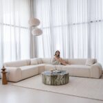 Kallia Cream Boucle L-Shape Sectional Sofa