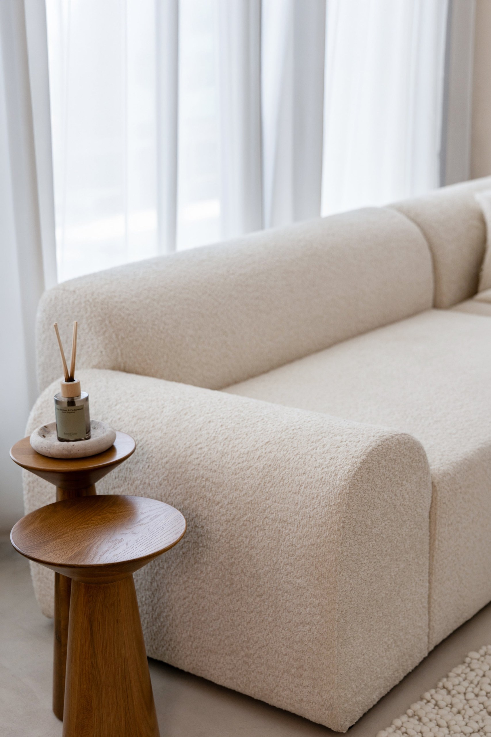 Kallia Cream Boucle L-Shape Sectional Sofa - Image 7