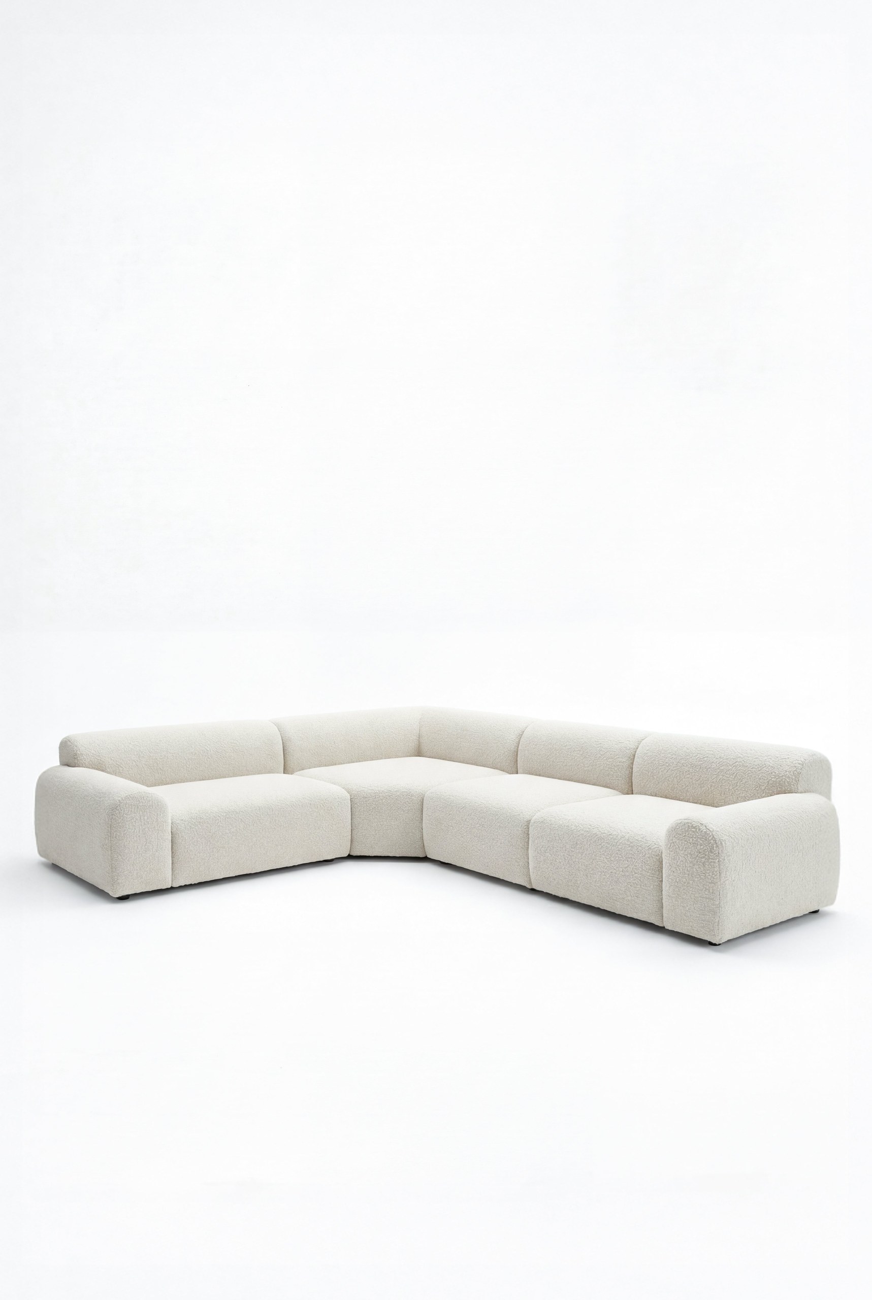 Kallia Cream Boucle L-Shape Sectional Sofa - Image 8