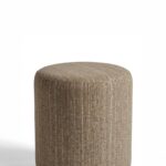 Mira Natural Taupe Round Pouf