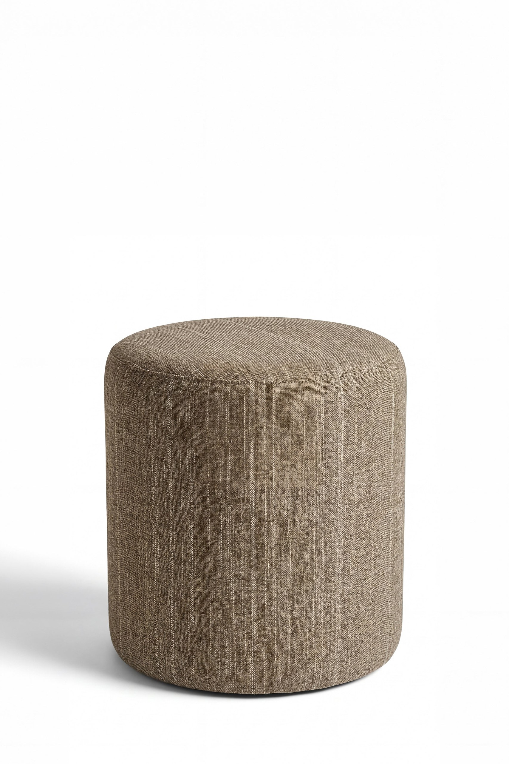 Mira Natural Taupe Round Pouf