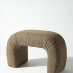 Bram Natural Taupe Pouf Ottoman