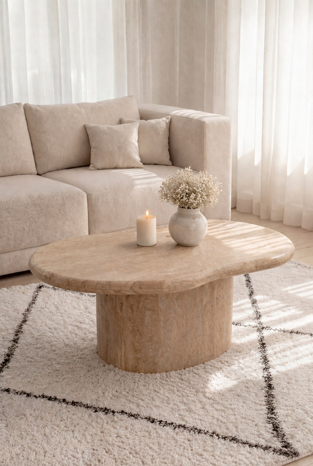 Despina Travertine Coffee Table