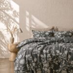 Novera Floral Printed King Bed Sheet, Duvet Cover & Pillowcase Set