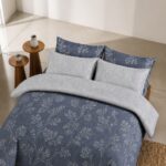 Noctra Floral Printed King Bed Sheet, Duvet Cover & Pillowcase Set