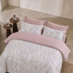 Velmira Blossom Vine Printed King Bed Sheet, Duvet Cover & Pillowcase Set
