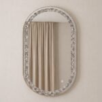 Adelith Silver Oval LED Mirror with Crystal Inlay (130x70CM)