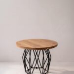 Cyris Solid Wood Round Side Table