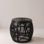 Zarex Black Rattan Side Table (40x50CM)
