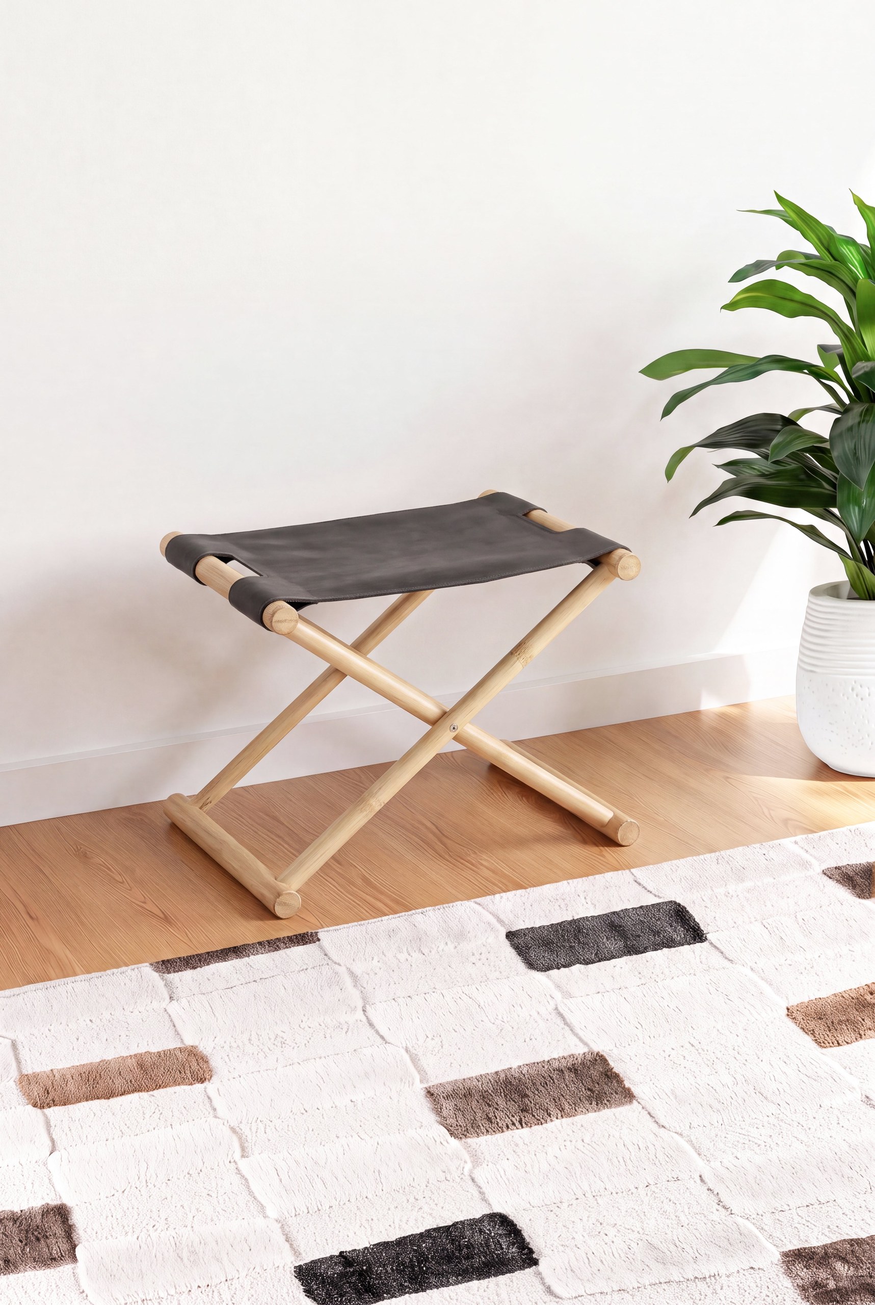 Velion Leather Folding Stool