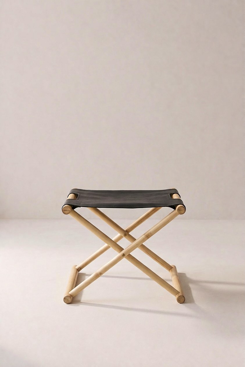 Velion Leather Folding Stool - Image 2