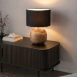 Torin Wooden Black Table Lamp