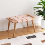 Theron Blush Leather Strap Stool