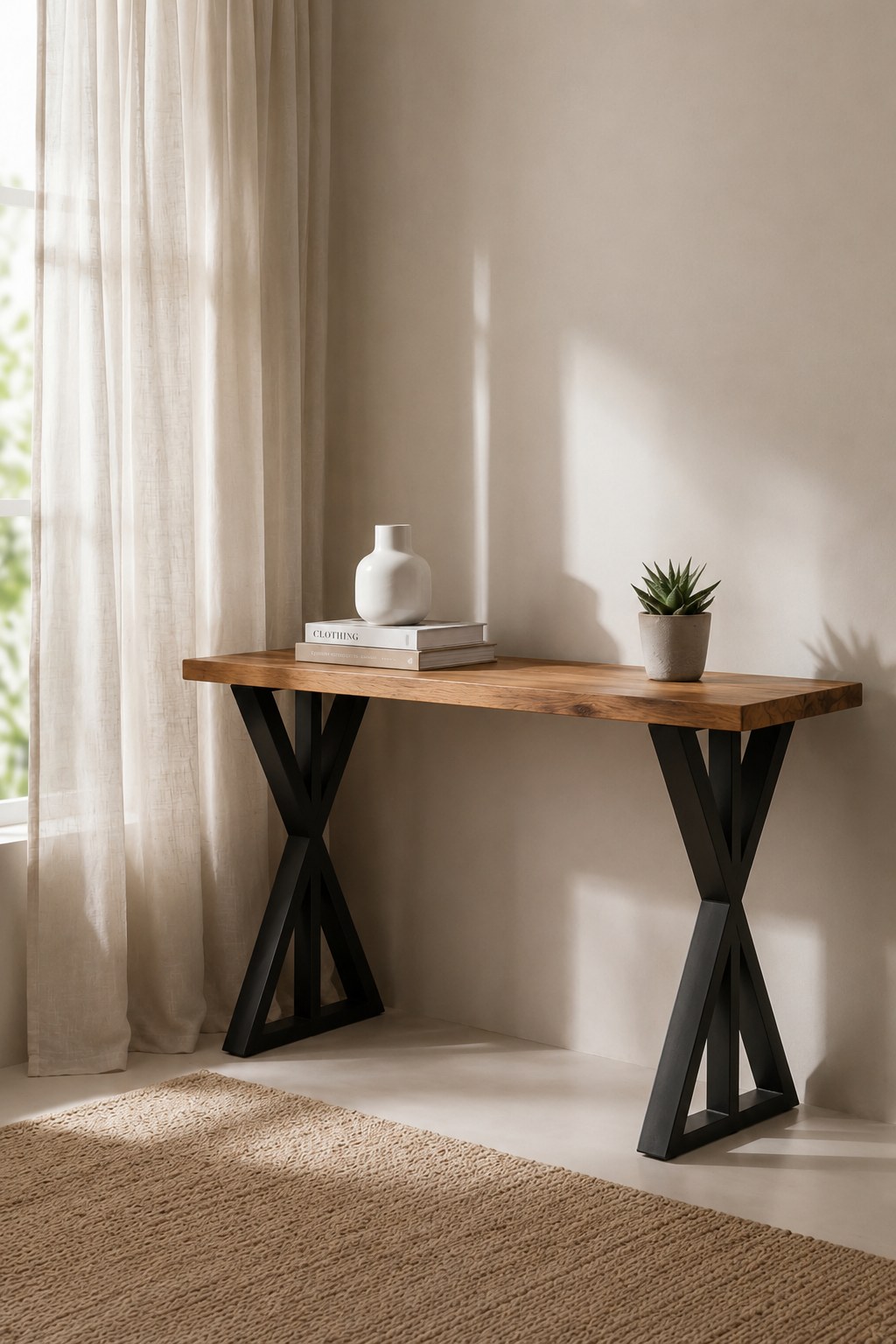 Varnox Teak Wood Console Table