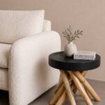 Rhizo Carved Solid Wood Side Table