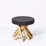 Rhizo Carved Solid Wood Side Table