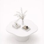Harlowe Off White Microconcrete Irregular Coffee Table Clearance