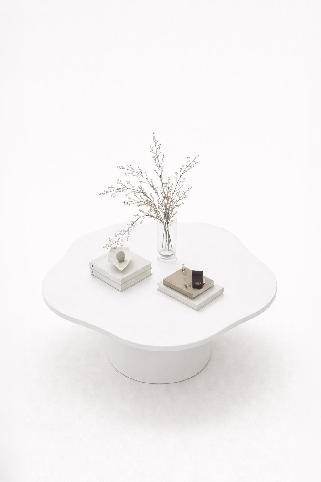 Harlowe Off White Microconcrete Irregular Coffee Table Clearance