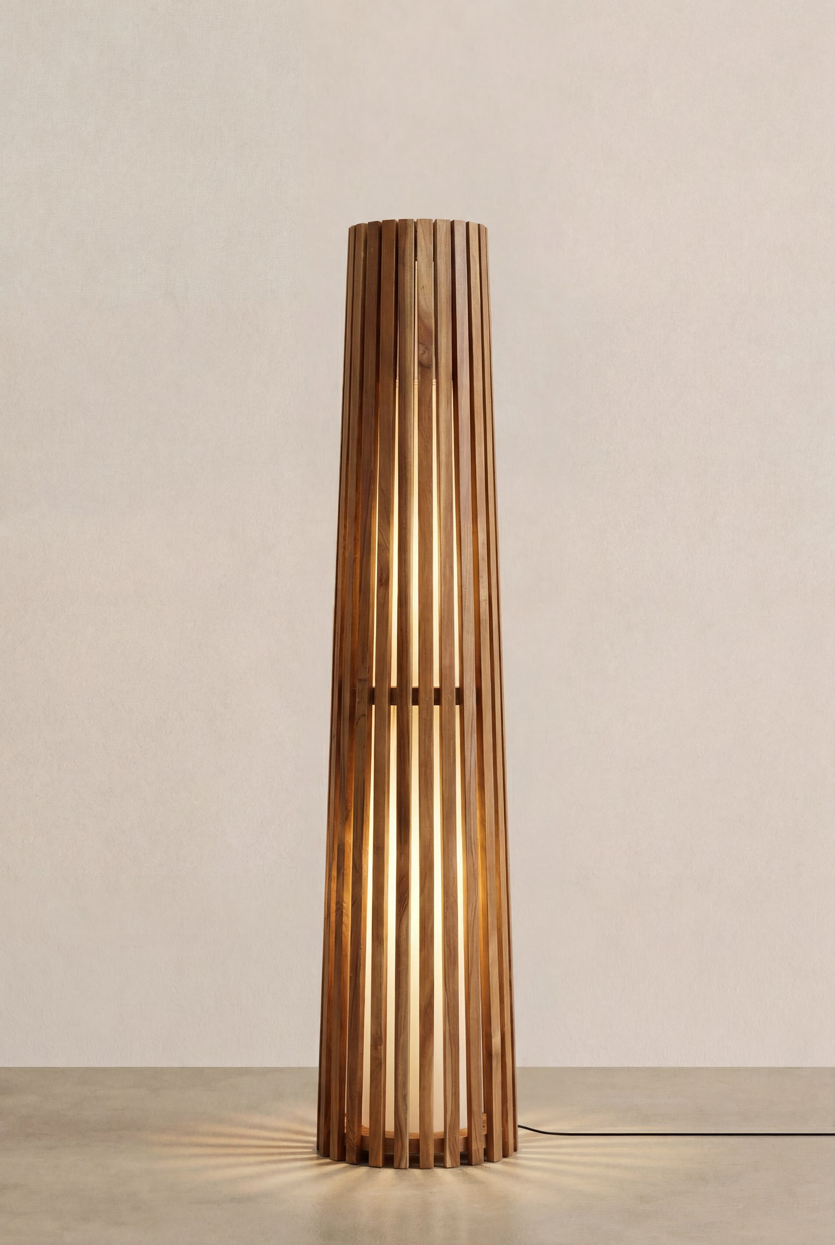Zorren Dark Wood Floor Lamp - Image 2