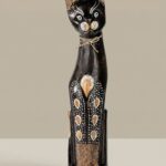 Zavari Handcrafted Wooden Cat Decorative Sculpture