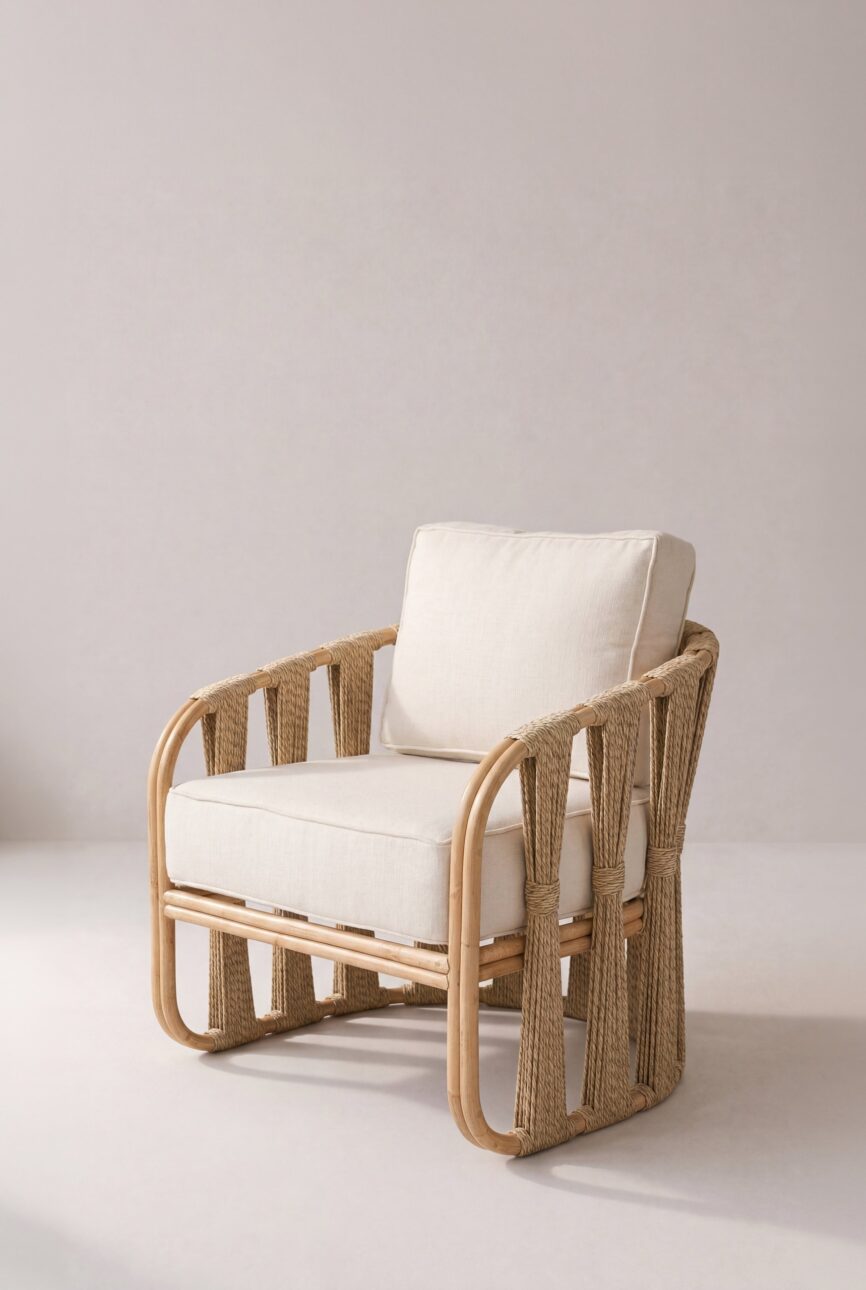 Zerra Natural Rattan Outdoor Lounge Chair