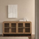 Rivo Wooden Glass Door Sideboard Cabinet