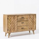 Aurevane Geometric Wood Sideboard Cabinet