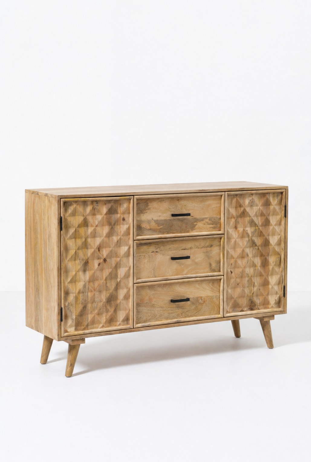 Aurevane Geometric Wood Sideboard Cabinet - Image 2