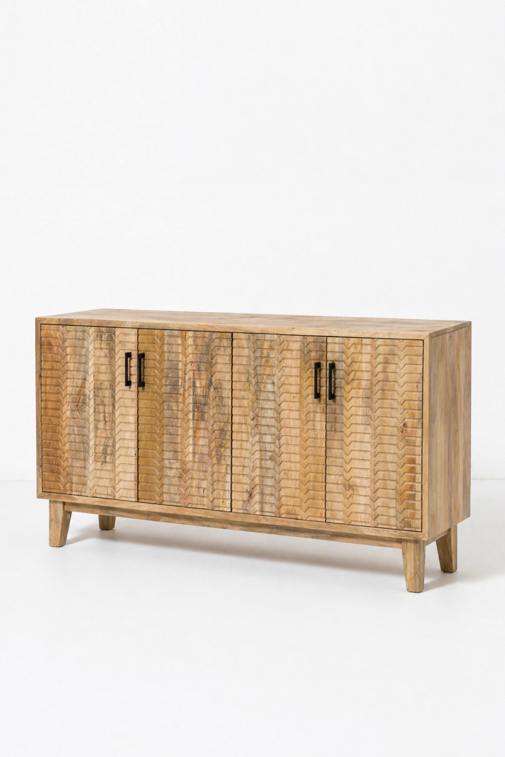 Zenver Chevron Wood Sideboard Cabinet - Image 2