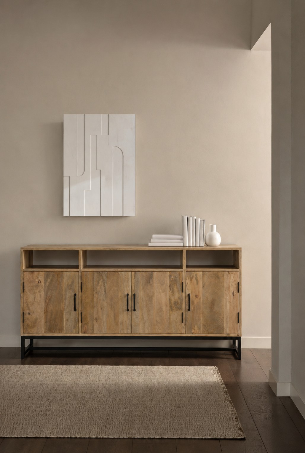 Calviro Wooden Sideboard Cabinet