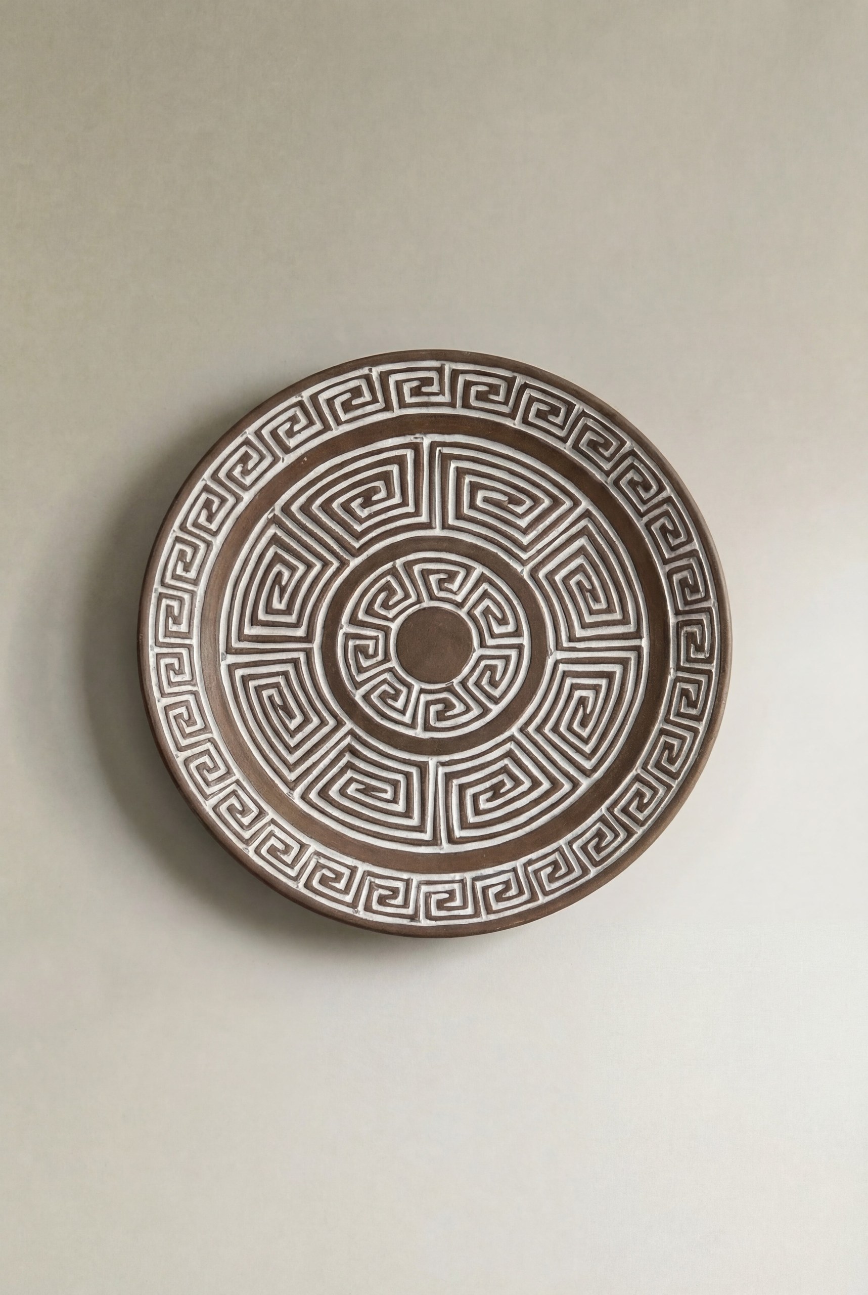 Luciano Brown Carved Decorative Plate