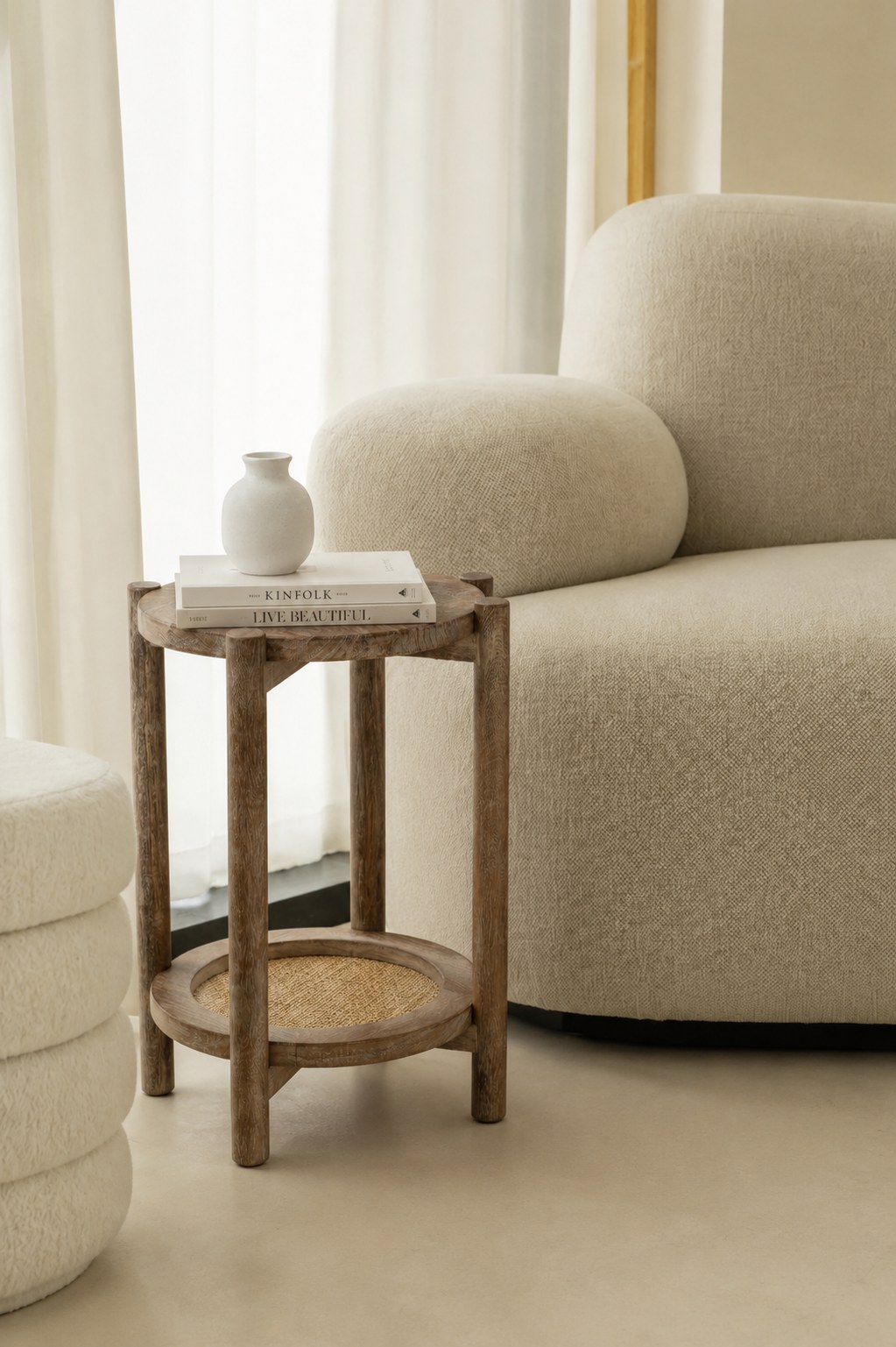 Virelle Wooden Round Side Table