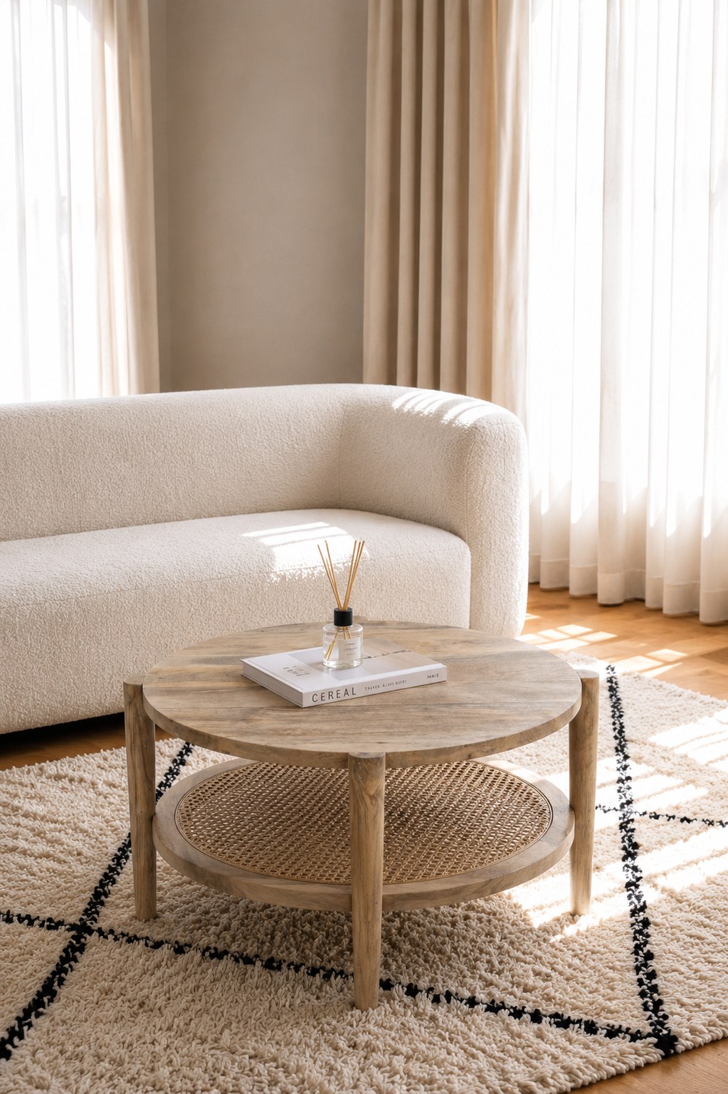 Solvyn Wooden Round Coffee Table