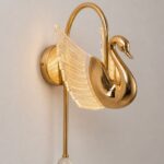 Alvero Gold Swan Wall Light