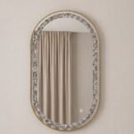 Adelith Gold Oval LED Mirror with Crystal Inlay (130x70CM)