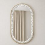 Adelith Gold Oval LED Mirror with Crystal Inlay (130x70CM)