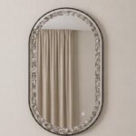 Adelith Black Oval LED Mirror with Crystal Inlay (130x70CM)