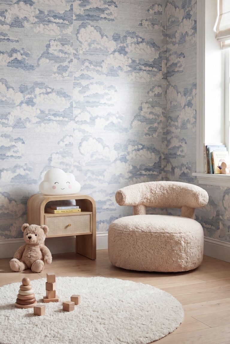 Nino Kids Beige Plush Sofa Chair