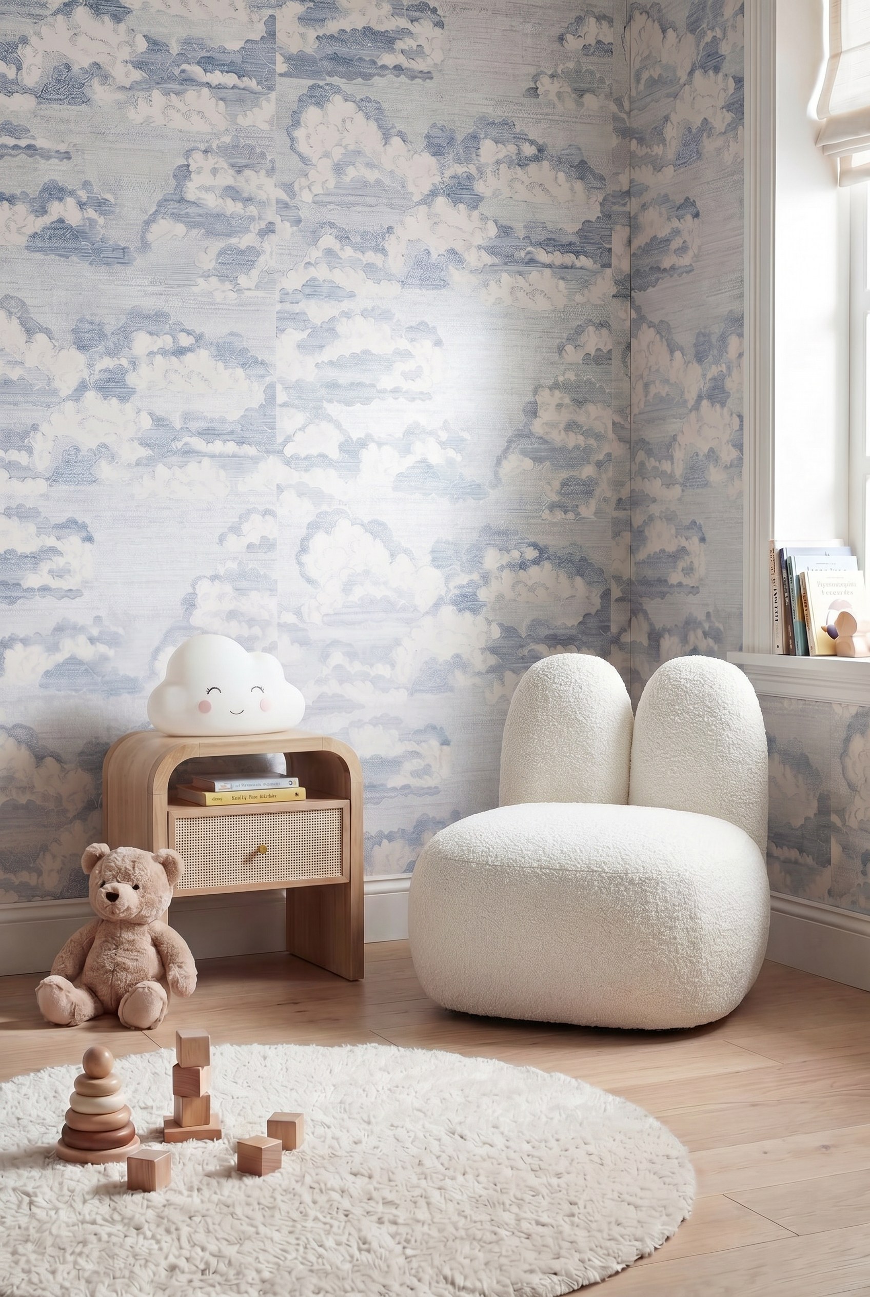 Lumi Kids Off White Boucle Sofa Chair