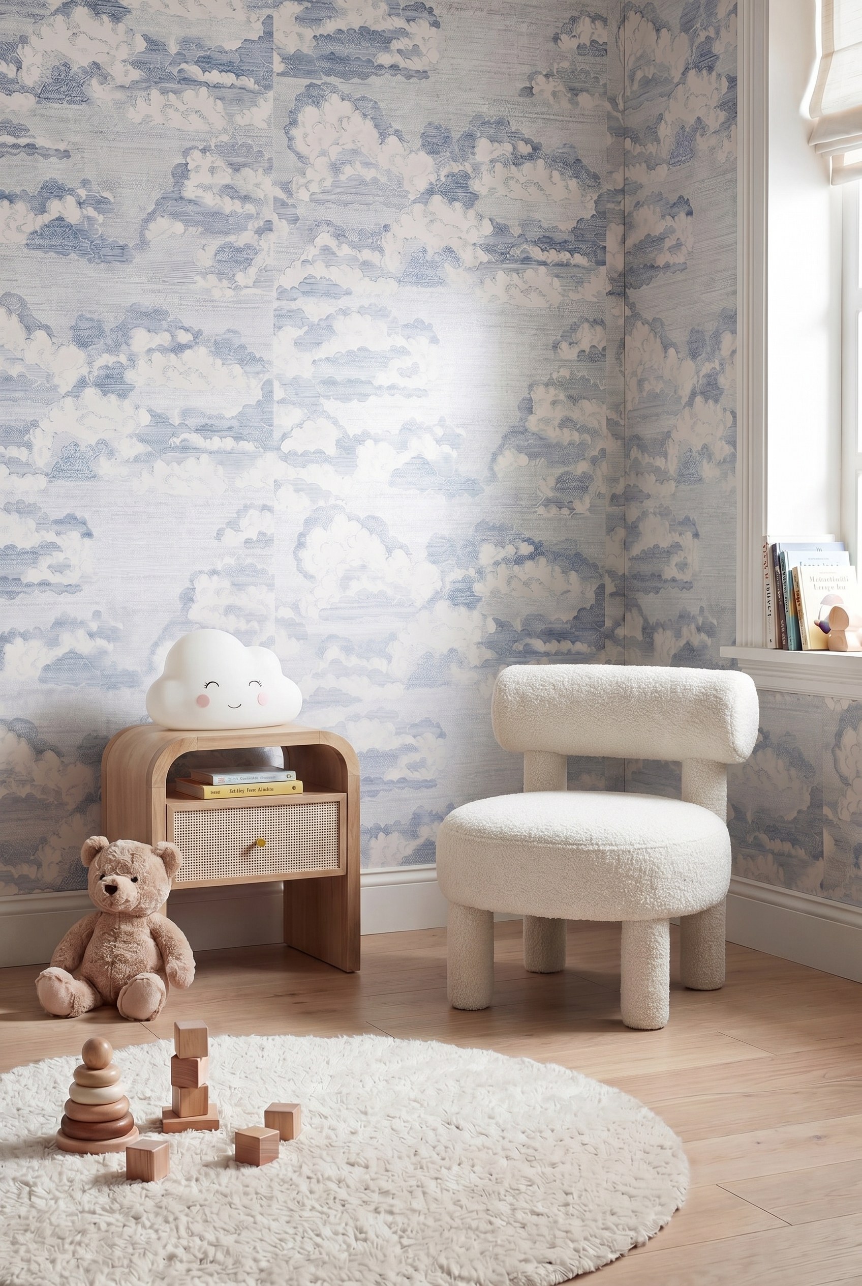 Koko Kids Off White Boucle Lounge Chair
