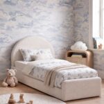 Elodie Off White Boucle Kids Bed