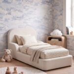 Kumo Kids Cream Boucle Bed