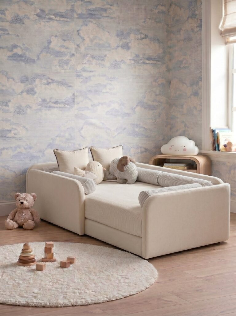 Bavo Kids Cream Upholstered Toddler Bed