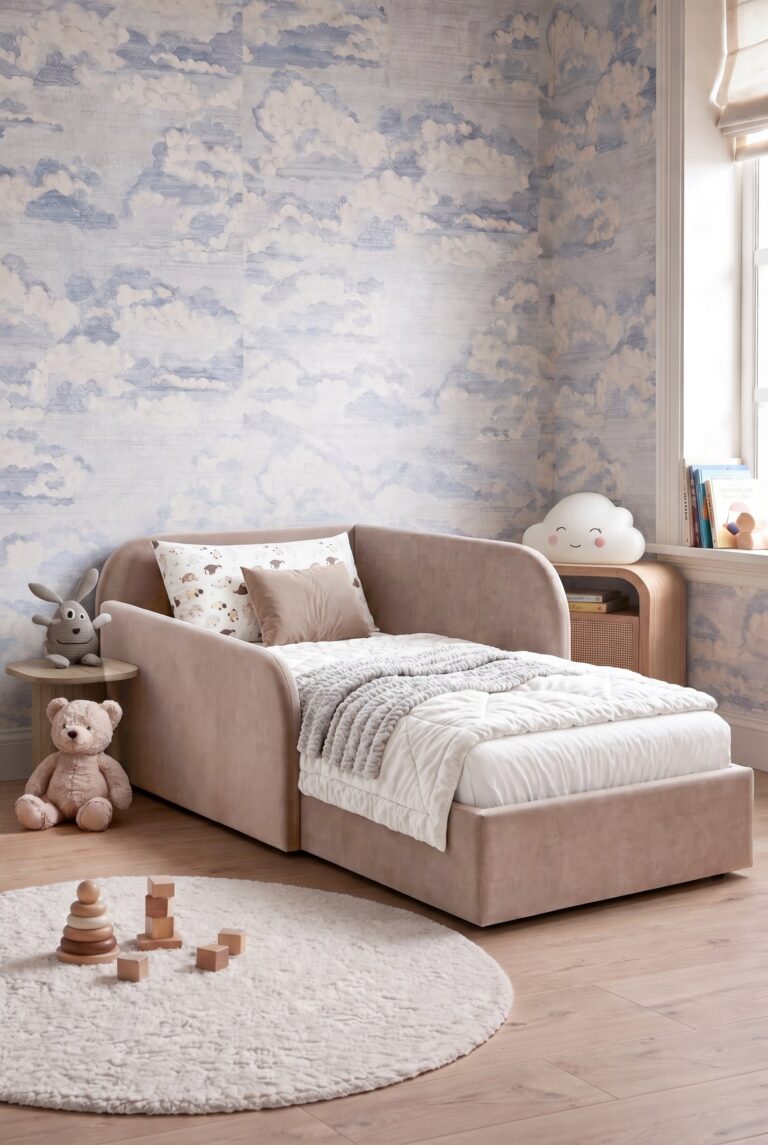 Nemi Kids Pale Taupe Toddler Bed